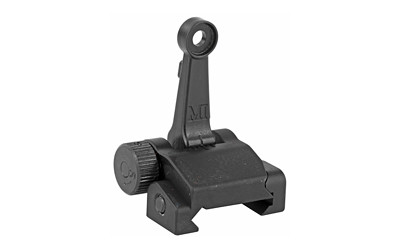 Midwest Industries Combat Rifle Rear Sight  Low Profile Flip Sight  Mil-Spec Sight Height  Ordnance Grade Steel and 6061 Aluminum  Black Finish MI-CRS-R