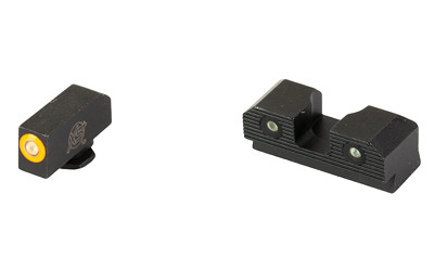 XS Sights R3D 2.0  Tritium Night Sight  For Glock 43  Orange Front Outline  Green Tritium Front/Rear GL-R203P-6N