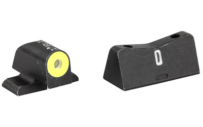 XS Sights DXT2 Big Dot Tritium Front  White Stripe Express Rear  Fits Sig Sauer Models: P225  P226  P229  P320  Springfield XD  XDm  XDs  Green with Yellow Outline SI-0013S-5Y