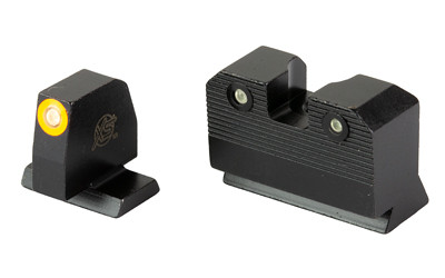 XS Sights R3D 2.0  Suppressor Height Night Sight  For S&W M&P OR Full Size & Compact  Orange Front Outline  Green Tritium Front/Rear SW-R205P-6N