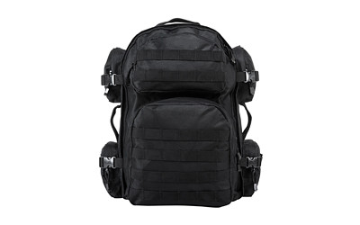 NcSTAR Tactical Backpack  18" x 12" x 6" Main Compartment  Nylon  Black  Adjustable Shoulder Straps  Exterior PALS/ MOLLE Webbing  Hydration Bladder Compatible CBB2911