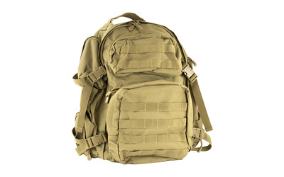NcSTAR Tactical Backpack  18" x 12" x 6" Main Compartment  Nylon  Tan  Adjustable Shoulder Straps  Exterior PALS/ MOLLE Webbing  Hydration Bladder Compatible CBT2911