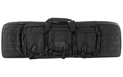 NcSTAR Double Carbine Case  42" Rifle Case  Nylon  Black  Exterior PALS Webbing  Interior Padded with Thick Foam  Accommodates two Rifles CVDC2946B-42