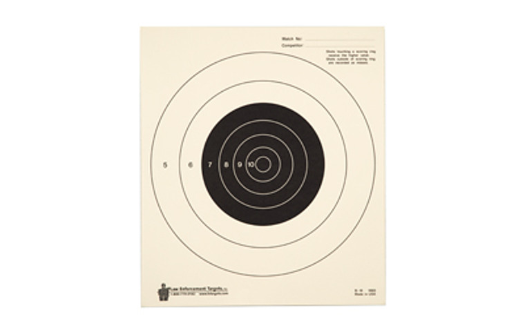 Action Target 25 Yard Slow Fire Bulls-Eye Target  Heavy Tagboard Paper  10.5"x 12"  100 Pack B-16-100
