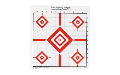 Action Target SI-13  Advanced Rifle Sighting Target  1.047 Inch Grid Pattern  Black/Red  14"x15"  100 Per Box SI-13-100