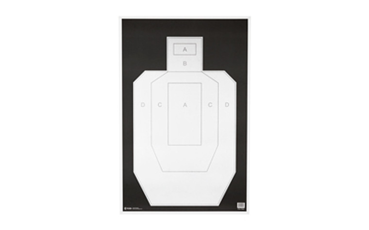 Action Target IPSC/PBKB  Unofficial IPSC Practice Target  High Visibility Black Background On White Paper  23"x35"  100 Per Box IPSC-PBKB-100