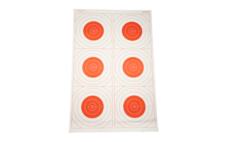 Action Target Six Bull's-Eye Military Training Target  23" x 35"  100 Per Box SR-21C6T-RD-100