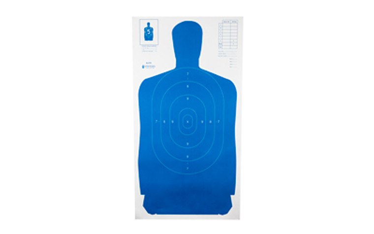 Action Target B-27S Standard Target  Full Size Blue Silhouette  24"x45"  100 Per Box B-27SBLUE-100