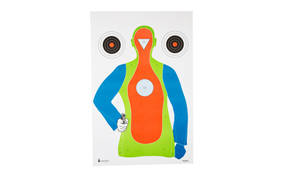 Action Target PR-B21E  High Visibility Fluorescent Target  Black/Orange/Blue/Green  23"x35"  100 Per Box PR-B21E-100