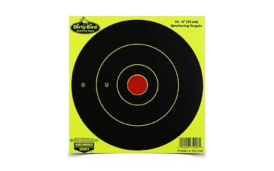 Birchwood Casey Dirty Bird Target  Round Bullseye  6"  16 Targets  Yellow BC-35906