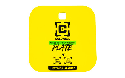 Caldwell AR500 Rimfire/Handgun Gong  1/4" Steel Target  5" Square  Yellow 4002311