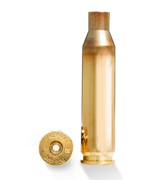 Alpha Munitions Ultra Premium Unprimed Brass Cartridge Cases .260 Remington Brass - Small Rifle Primer 100/Box - AM260SRP100