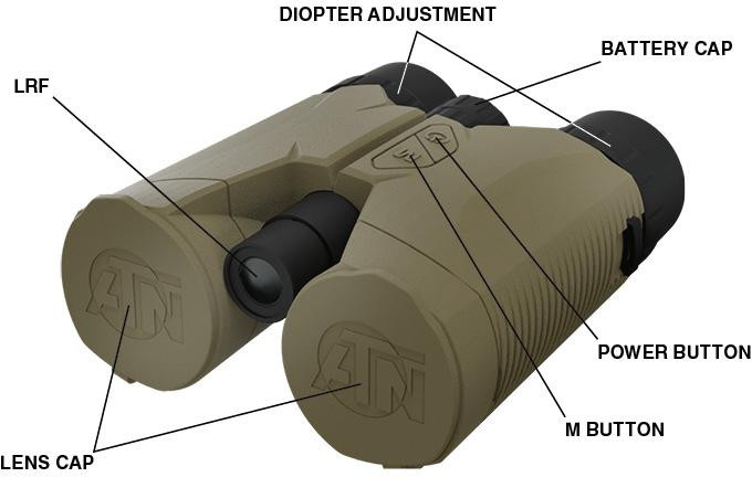 ATN Rangefinder Binocular 10x42 Laser Ballistics 2000m w/Bluetooth - BN1042LRF2K