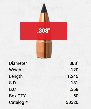 Barnes M/LE TAC-TX Rifle Bullets 300 BLK .308" 120 gr TAC-TX BT 50/ct - 30320