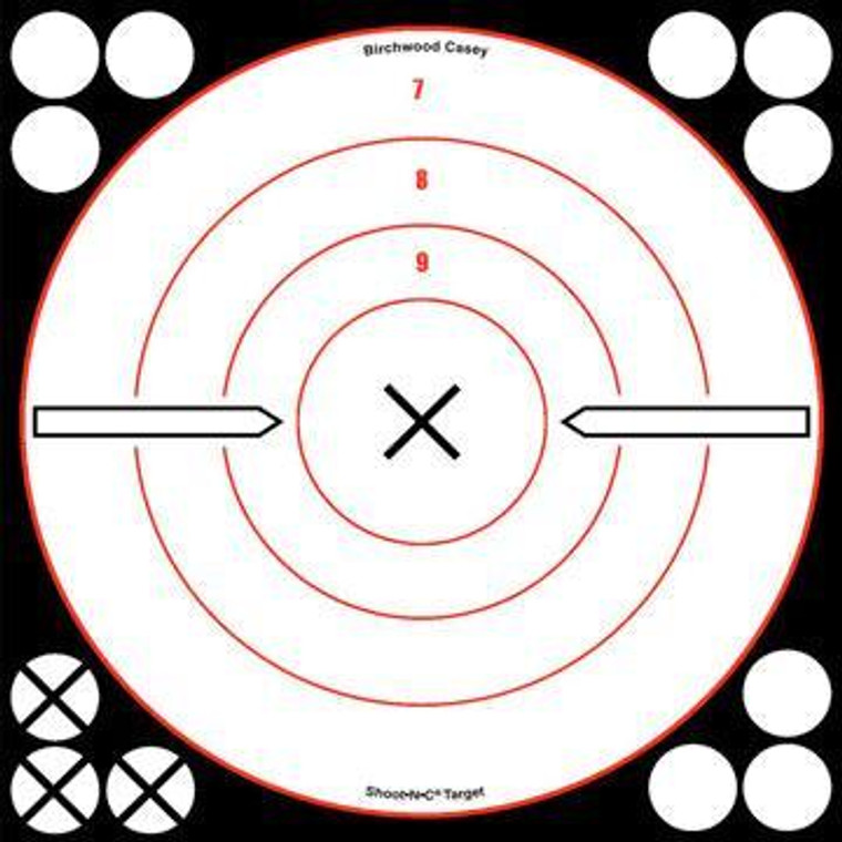 Birchwood Casey Shoot-N-C White/Black Bull's-Eye "X" Targets - BC-34019 Birchwood Casey Shoot-N-C White/Black Bull's-Eye "X" Targets - BC-34019