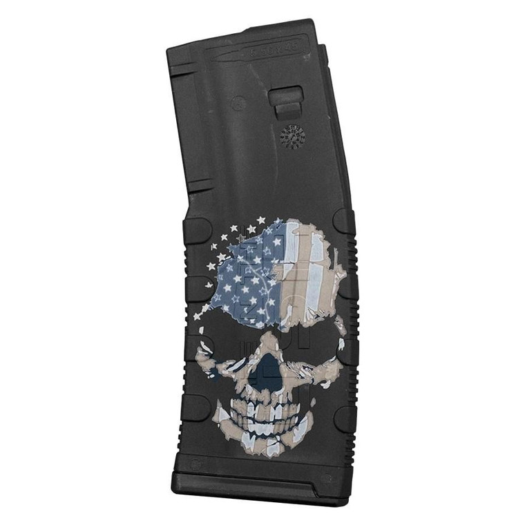 Black Rain Ordnance Skull with Flag AR Magazine 5.56x45 30/rd - BRO-MAG30-SKULLFLAG