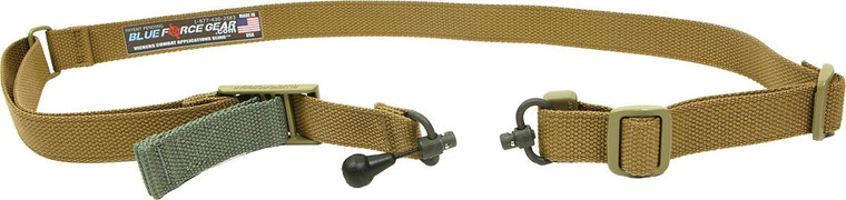 VICKERS 2-TO-1 SLING RED SWIVEL VERSION  NYLON ADJUSTER & HDW COYOTE BR - VCAS-2TO1-RED-125-AA-CB