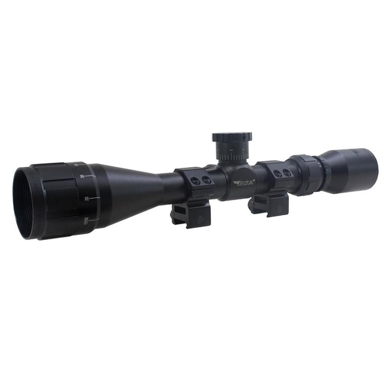 BSA Sweet .22 3-9x40mm Adjustable Objective Rifle Scope SFP 30/30 Duplex Reticle Non Illuminated Black with Dovetail Rings Blister - 22-39X40AOWRTB BSA Sweet .22 3-9x40mm Adjustable Objective Rifle Scope SFP 30/30 Duplex Reticle Non Illuminated Black with Dovetail Rings Blister - 22-39X40AOWRTB