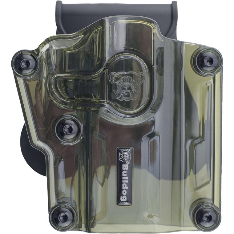 Bulldog Max Multi-Fit Polymer Holster w/ Paddle-Transparent Green RH - MX-004