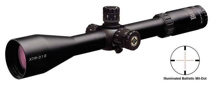 REFURBISHED Burris Xtreme Tactical Scope - 3-12x50mm Illum. Ballistic Mil-Dot Reticle Matte Side PA - 201916-R