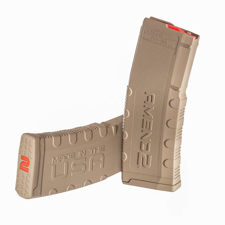 Amend2 AR-15 Polymer Magazine MOD-2 Model 223/556 - 30/rd FDE - 556MOD2FDE30