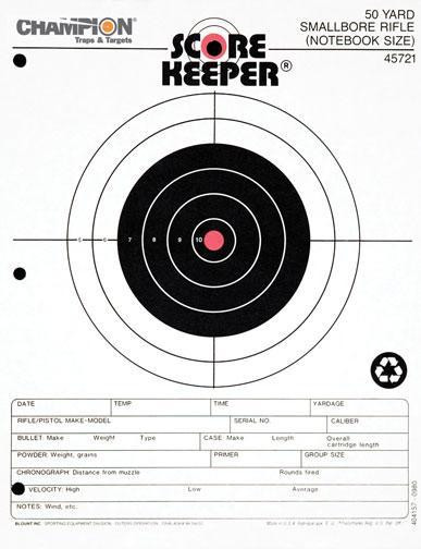 Champion Scorekeeper Targets Fluorescent Orange Bull - 50 yd. Small Bore Notebook 12/Pack - 45721