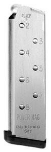 Chip McCormick 1911 Power Mag Handgun Magazine .45 ACP Stainless Steel 8/rd - M-PM-45FS8