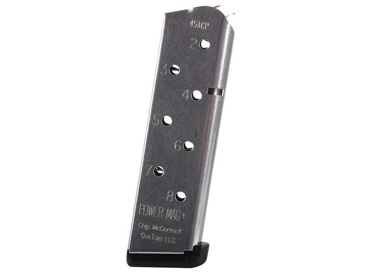 Chip McCormick Power Mag Plus Colt 1911 Handgun Magazine .45 ACP Stainless Steel 8/rd - M-PMP-45FS8