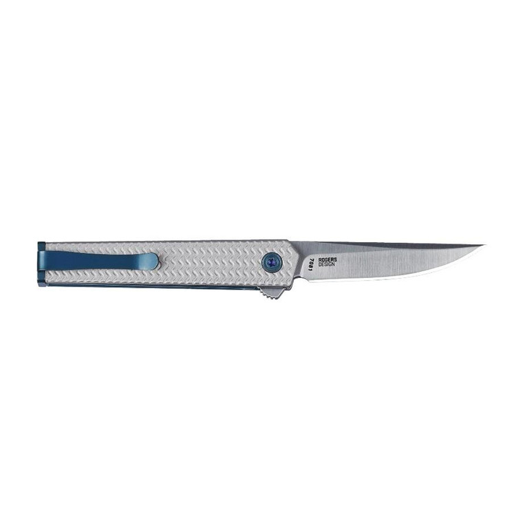 CRKT CEO Microflipper Folding Knife 2-3/8" Drop Point Blade Silver and Blue - 7081 CRKT CEO Microflipper Folding Knife 2-3/8" Drop Point Blade Silver and Blue - 7081
