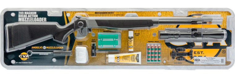 WOLF V2 Muzzleloader Rifle Kit - SS/Black w/Scope .50 Cal KonuShot 3-9x32 - PR2117SVPS