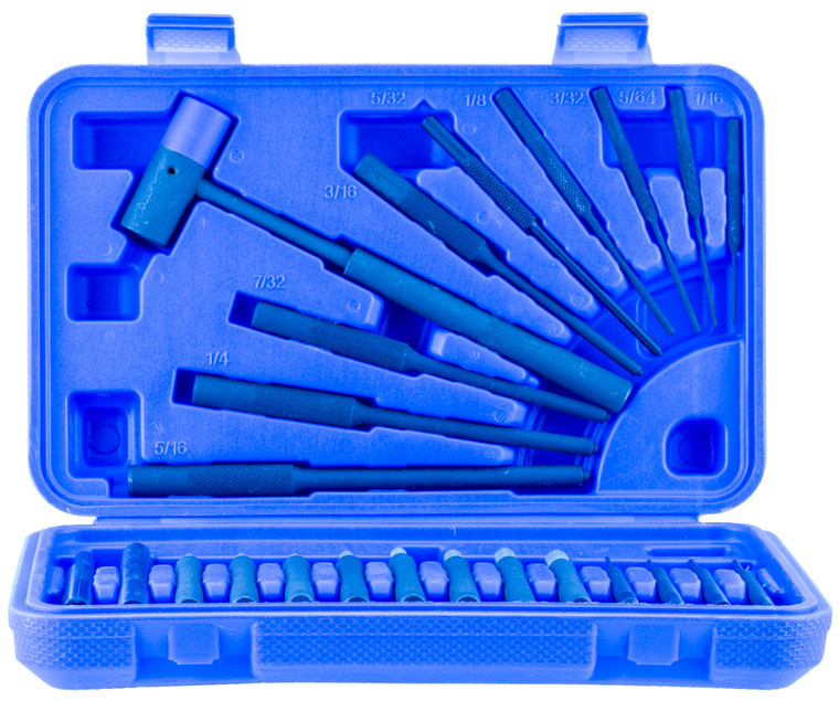 Dac Tech Gunmaster Brass & Steel Drive Pin and Roll Punch Set - 24 pc - GMPUNCH24