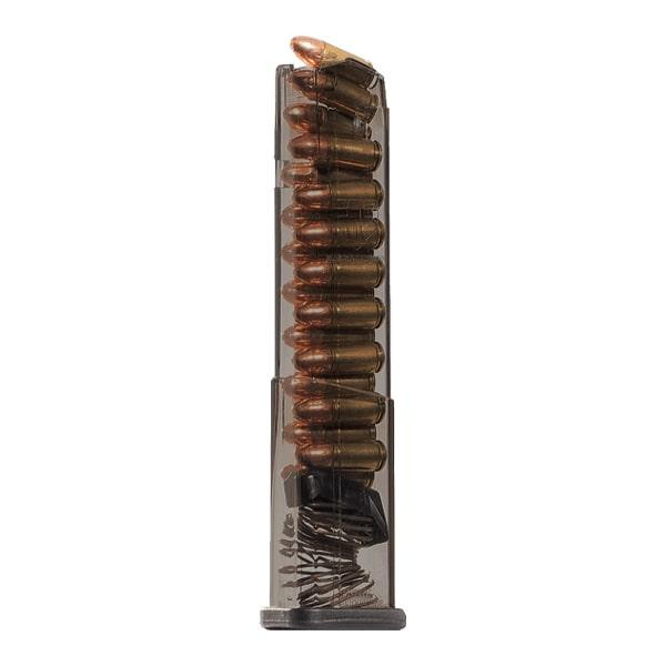 Elite Tactical Systems Carbon Smoke Handgun Magazine for Glock 43x/48 9mm Luger 19/rd - SMK-GLK-43X-19