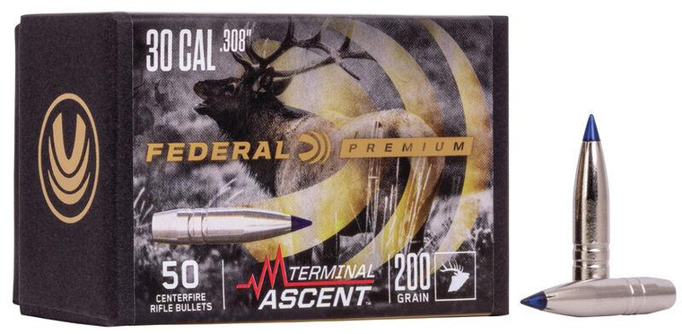 FEDERAL .308 CALIBER 200GR TERMINAL ASCENT COMP BULLET 50RD - PB308TA2