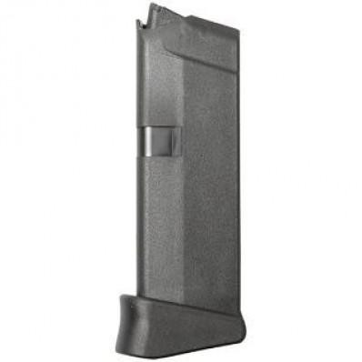 Glock Factory Original Glock 43 Magazine w/EXT Finger Black Polymer Rest 9mm Luger 6/rd Pkg'd - MF08855