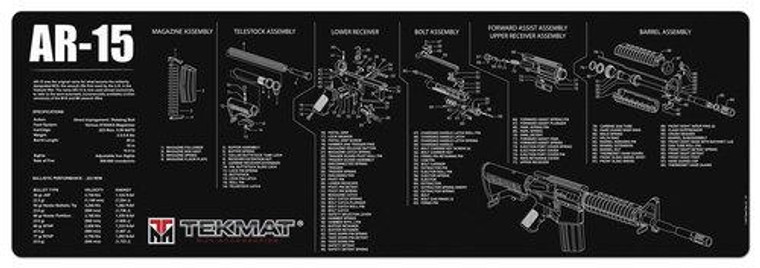 TekMat 12x36 Gun Cleaning Mat - AR-15 Black - TEK-R36-AR15 TekMat 12x36 Gun Cleaning Mat - AR-15 Black - TEK-R36-AR15