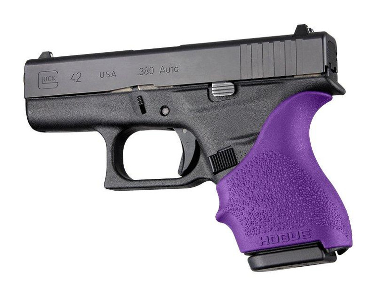 Hogue HandAll Beaver Tail Grip Sleeve Glock 42 43 Purple - 18206 Hogue HandAll Beaver Tail Grip Sleeve Glock 42 43 Purple - 18206