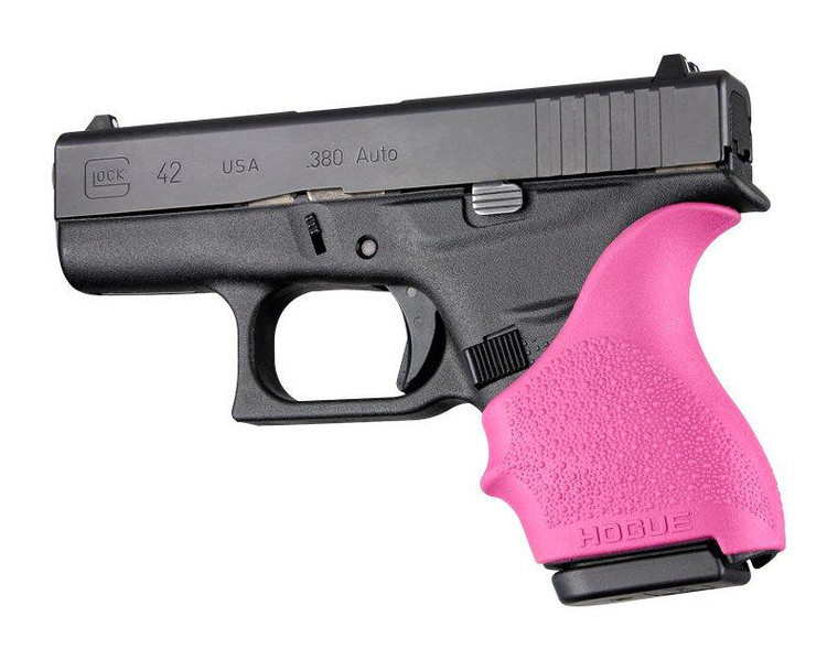 Hogue HandAll Beaver Tail Grip Sleeve Glock 42 43 Pink - 18207