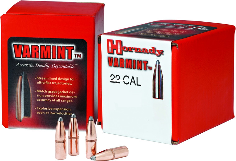 Hornady Traditional Varmint Bullets .22 cal .224" 55 gr SP 100/ct - 2265