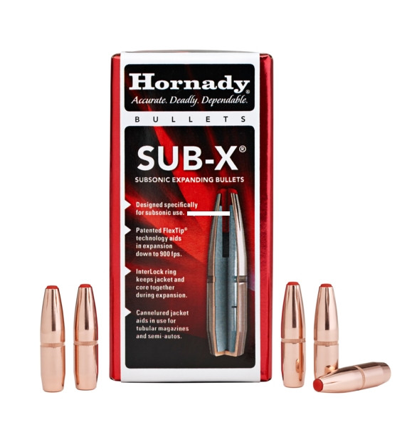 Hornady 30 Cal .308 175 gr Sub-X Bullet 100/ct - 30718