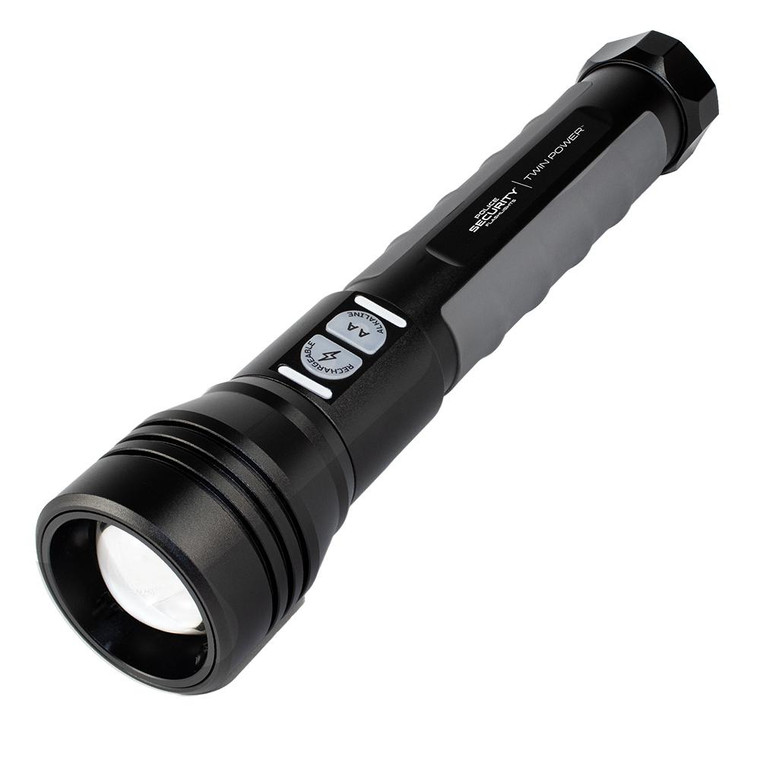 Police Security Flashlights Twin Power Flashlight 2000 Lumens Black - 97715