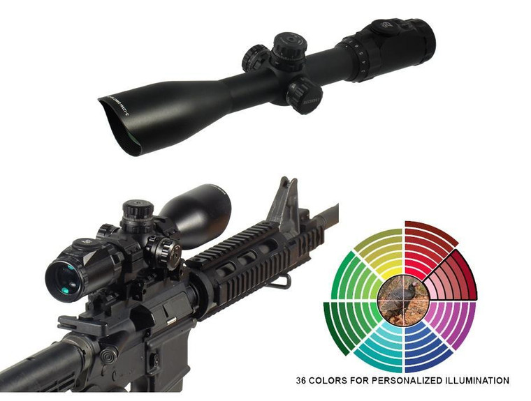 Leapers UTG AccuShot SWAT IE Rifle Scope - 3-12x44mm AO 36-Color Mil-Dot Reticle 34-8.4' FOV 3.3-2.8" ER Matte - SCP3-U312AOIEW