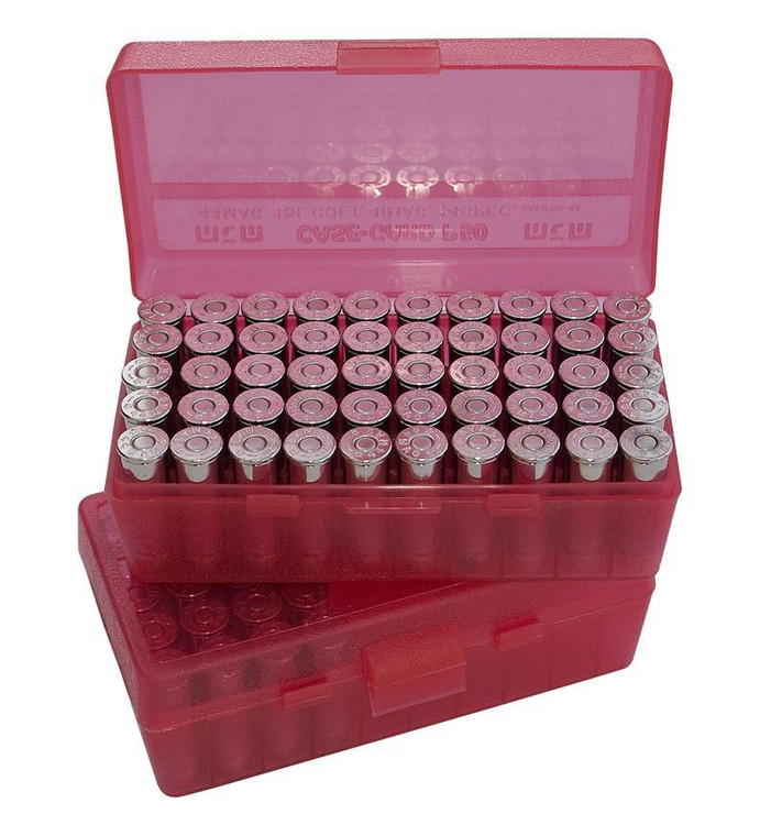 MTM Case Guard P-50 Series Handgun Ammo Box 9mm Luger 50 Rounds Green - P50-9M-10