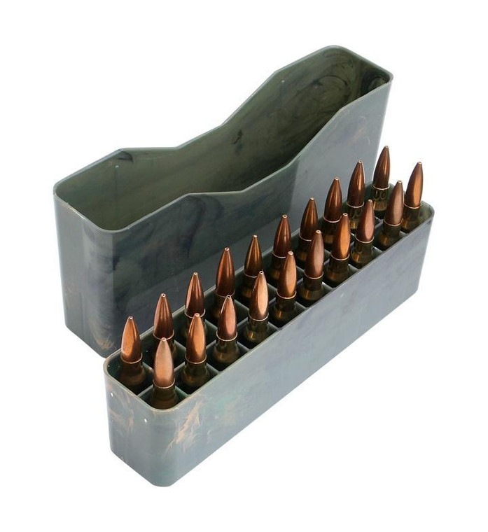 MTM J-20 Slip Top Ammo Box 7mm Rem -338 Win Clear Green - J-20-LLD-16