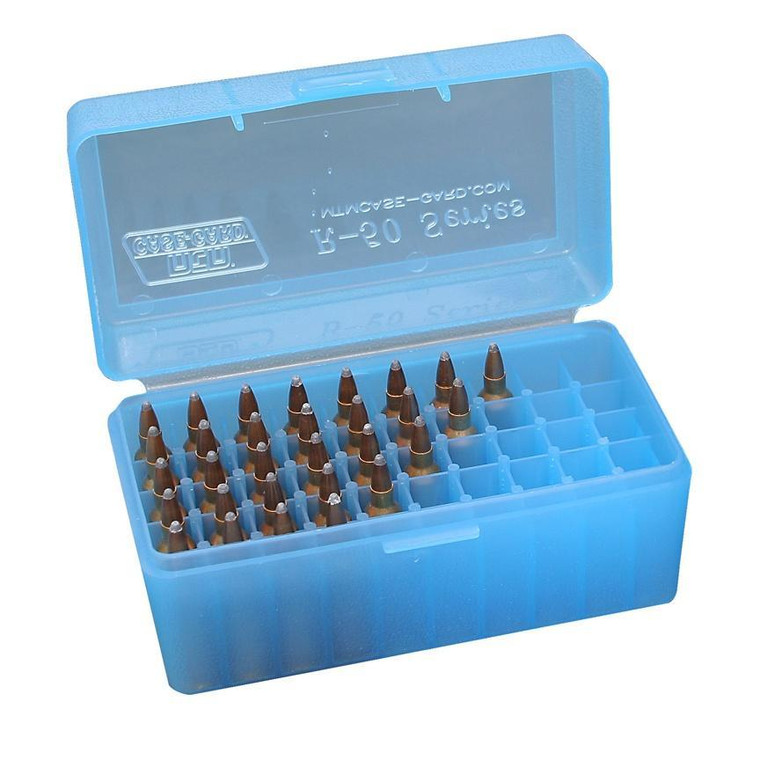 MTM Case-Gard R-50 Series Rifle Ammo Box 50/ct Capacity Green - RS-S-50-10