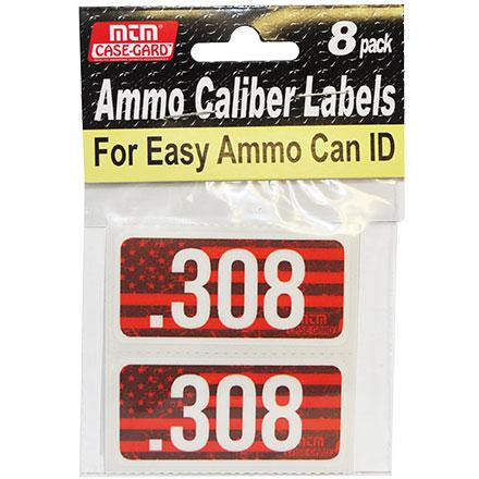 MTM Ammo Caliber Labels .308 Red 8/ct - CL308