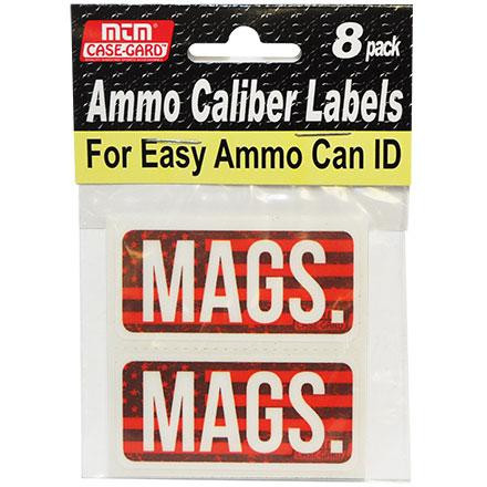 MTM Ammo Caliber Labels MAGS Red 8/ct - CLMAGS