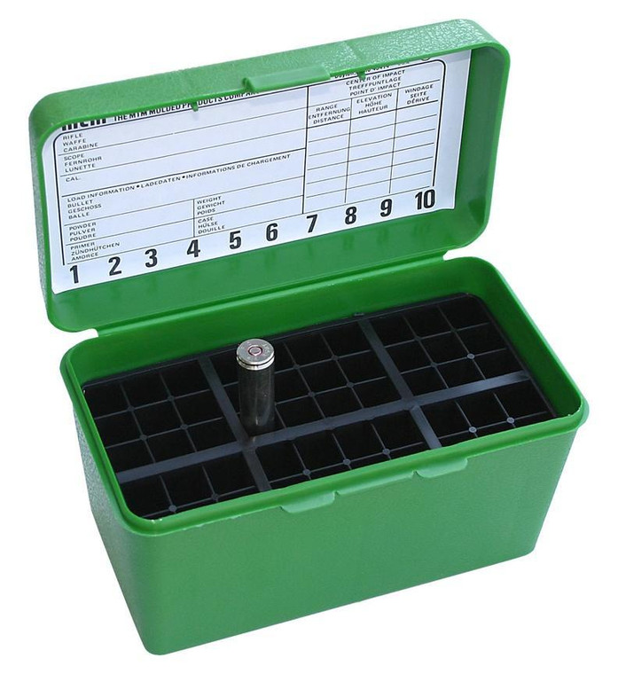 MTM Deluex H-50 Series Rifle Ammo Box 50 Round Capacity Green - H50-R-MAG-10