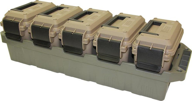 MTM 5-CAN Ammo Crate Mini FDE Cans Army Green Tray - AC5C