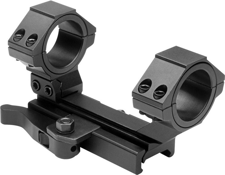 NcStar AR-15 Integral Rings & Base Cantilever Scope Mount QR Weaver Style / Rear Ring 30mm & 1" Inserts - MARCQ