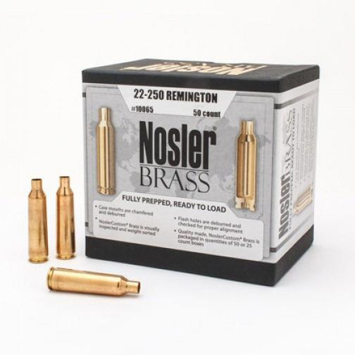 Nosler Unprimed Brass Rifle Cartridge Cases 50/ct .22-250 Rem - 10065